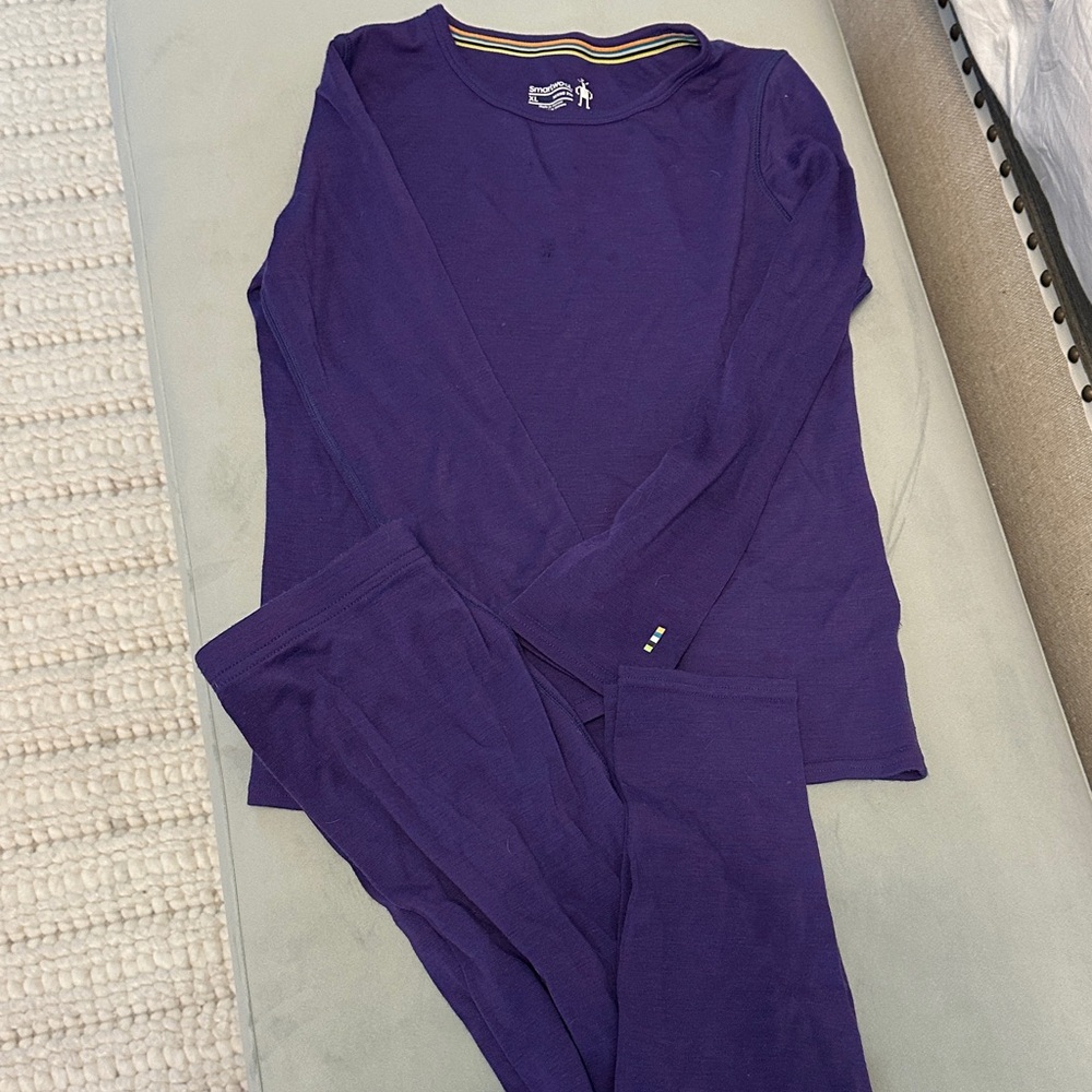 Smartwool Purple Merino Wool base layer set